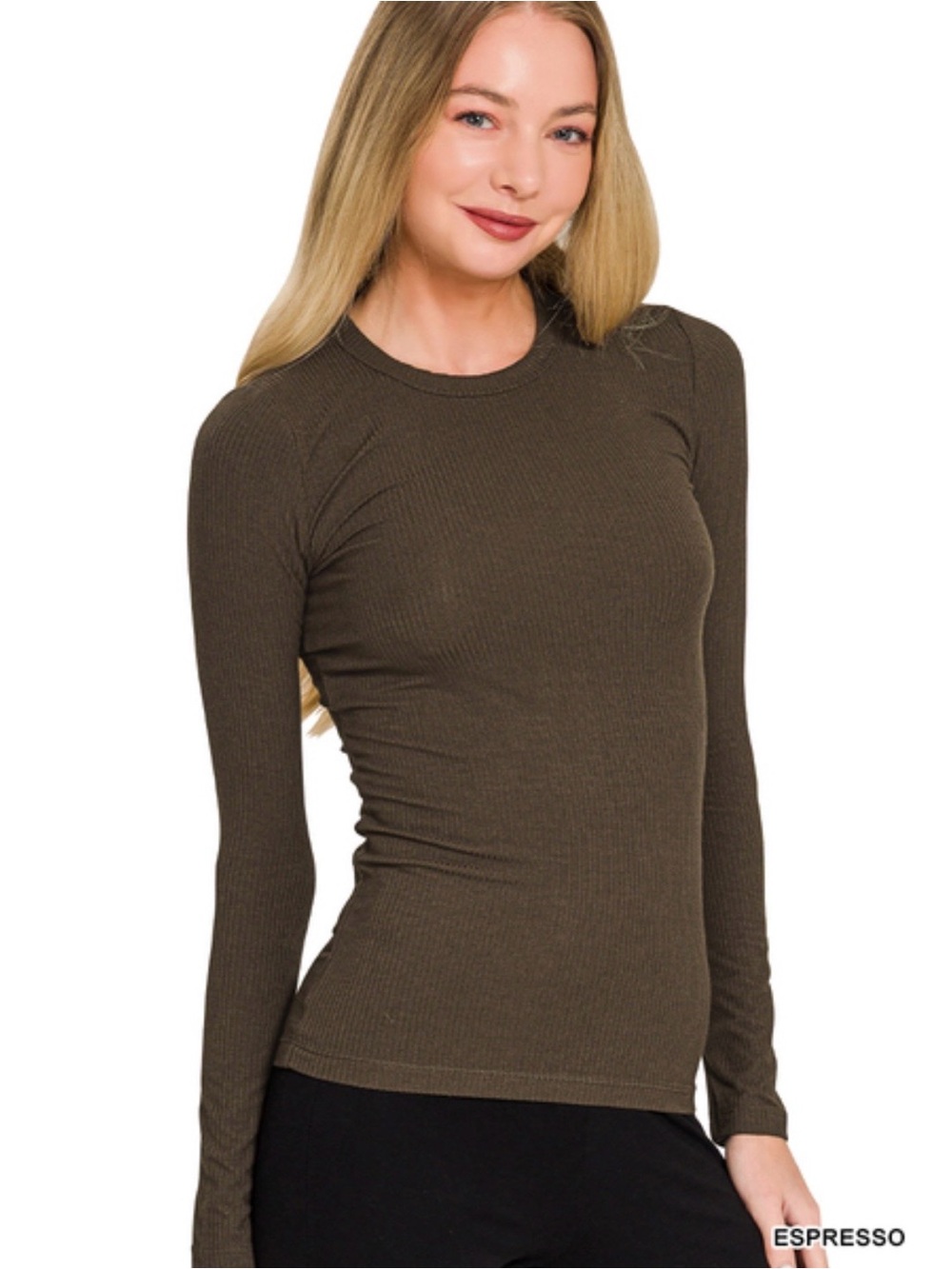 Zenana Premium Rayon Spandex Long Sleeve Top - Picture 2 of 2